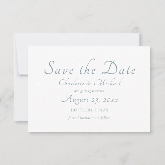 Elegante minimale script foto bruiloft opslaan van save the date (Voorkant)