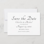 Elegante minimale script foto bruiloft opslaan van save the date (Voorkant)