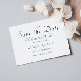 Elegante minimale script foto bruiloft opslaan van save the date