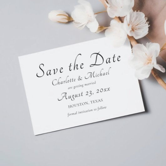 Elegante minimale script foto bruiloft opslaan van save the date
