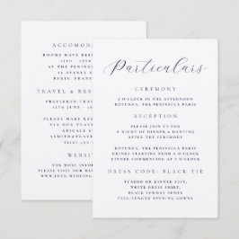 Elegante minimale script huwelijksdetails informatiekaartje