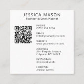 Elegante minimale script kalligrafie monogram foto vierkante visitekaartje (Achterkant)