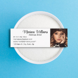 Elegante minimale script make-up kunstenaar foto mini visitekaartje