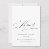 Elegante Minimale Script Merry Christmas Groet Feestdagenkaart (Voorkant)