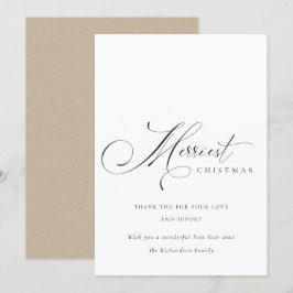 Elegante Minimale Script Merry Christmas Groet Feestdagenkaart