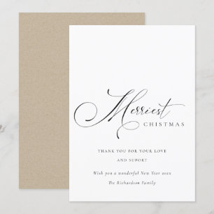 Elegante Minimale Script Merry Christmas Groet Feestdagenkaart