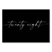 Elegante minimale script tafelkaarten nummer 28 kaart (Voorkant)