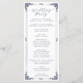 Elegante minimale script typografie rand bruiloft programmakaart (Achterkant)