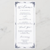Elegante minimale script typografie rand bruiloft programmakaart (Voorkant)