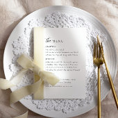 Elegante minimale scripttypografie bruiloft menu