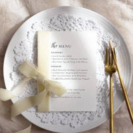 Elegante minimale scripttypografie bruiloft menu