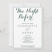 Elegante minimale smaragd de avond ervoor kaart (Voorkant)