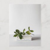 elegante minimale stapel van boeken botanische briefkaart (Voorkant)