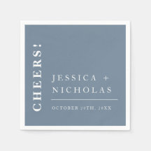 Elegante minimale stoffige blauwe moderne bruiloft