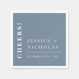 Elegante minimale stoffige blauwe moderne bruiloft servet