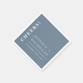 Elegante minimale stoffige blauwe moderne bruiloft servet (Hoek)