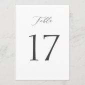 Elegante minimale tafelkaartjes 1–19 kaart (Voorkant)
