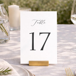 Elegante minimale tafelkaartjes 1–19 kaart