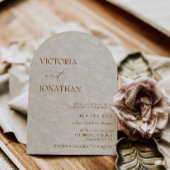 Elegante minimale terracotta neutrale bruiloft kaart