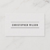 Elegante minimale textuur witte zwarte consultant visitekaartje (Voorkant)