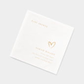 Elegante Minimale Topografie Hart Baby Shower Folie Servetten (Links)