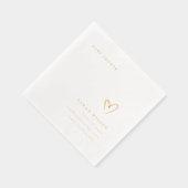 Elegante Minimale Topografie Hart Baby Shower Folie Servetten (Rechts)