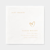 Elegante Minimale Topografie Hart Baby Shower Folie Servetten (Voorkant)