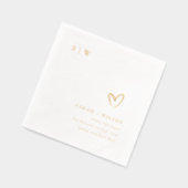 Elegante Minimale Topografie Hart Monogram Huwelij Folie Servetten (Links)