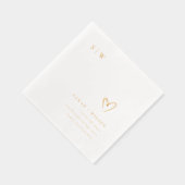 Elegante Minimale Topografie Hart Monogram Huwelij Folie Servetten (Rechts)