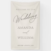 Elegante Minimale Trouw Welkomstbanner Spandoek (Verticaal)