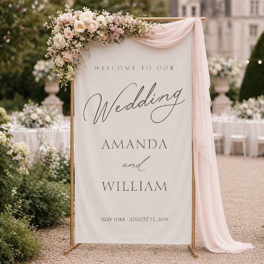 Elegante Minimale Trouw Welkomstbanner Spandoek