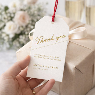 Elegante minimale trouwkaart bedankjes tag cadeaulabel