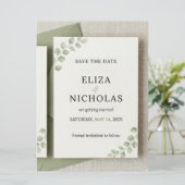 Elegante Minimale Trouwkaart 'Save the Date' Save The Date (Staand voorkant)