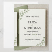 Elegante Minimale Trouwkaart 'Save the Date' Save The Date (Voorkant / Achterkant)