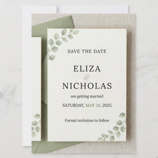 Elegante Minimale Trouwkaart 'Save the Date' Save The Date (Voorkant)
