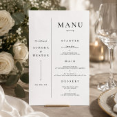 Elegante Minimale Trouwmenu Kaart Klassiek Modern