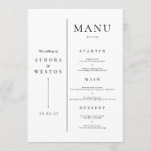 Elegante Minimale Trouwmenu Kaart Klassiek Modern (Voorkant)