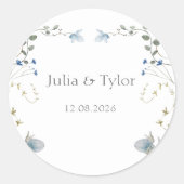 Elegante Minimale Trouwsticker Ronde Sticker (Voorkant)
