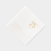 Elegante minimale typografie Aangepaste verjaardag Folie Servetten (Rechts)