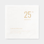 Elegante minimale typografie Aangepaste verjaardag Folie Servetten (Voorkant)