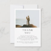 Elegante minimale typografie bruiloft foto Dank u Bedankkaart (Voorkant)