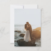 Elegante minimale typografie bruiloft foto Dank u Bedankkaart (Achterkant)