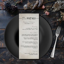 Elegante minimale typografie bruiloft menu