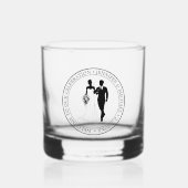 Elegante minimale typografie bruiloft paar whisky glas (Voorkant)