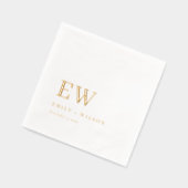 Elegante Minimale Typografie Monogram Custom Weddi Folie Servetten (Links)