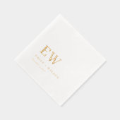 Elegante Minimale Typografie Monogram Custom Weddi Folie Servetten (Rechts)