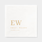 Elegante Minimale Typografie Monogram Custom Weddi Folie Servetten (Voorkant)
