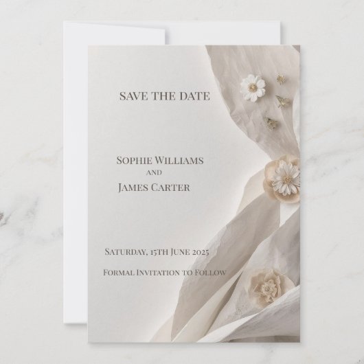 Elegante minimale typografie Sla de datum op Save The Date (Voorkant)