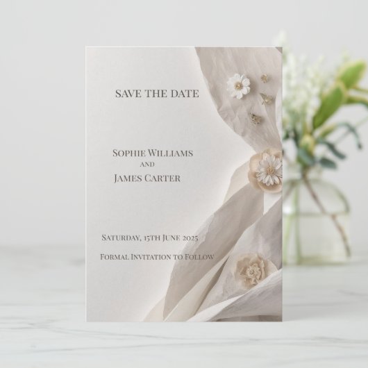 Elegante minimale typografie Sla de datum op Save The Date (Staand voorkant)