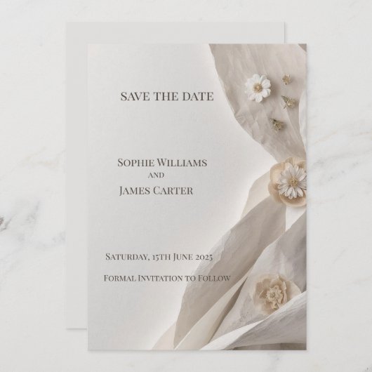 Elegante minimale typografie Sla de datum op Save The Date (Voorkant / Achterkant)